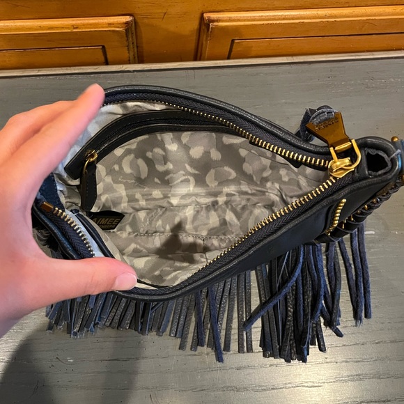 *SOLD* Aimee Kestenberg Take Me Out Fringe Crossbody Shoulder Bag - Deep Indigo - Picture 8 of 16